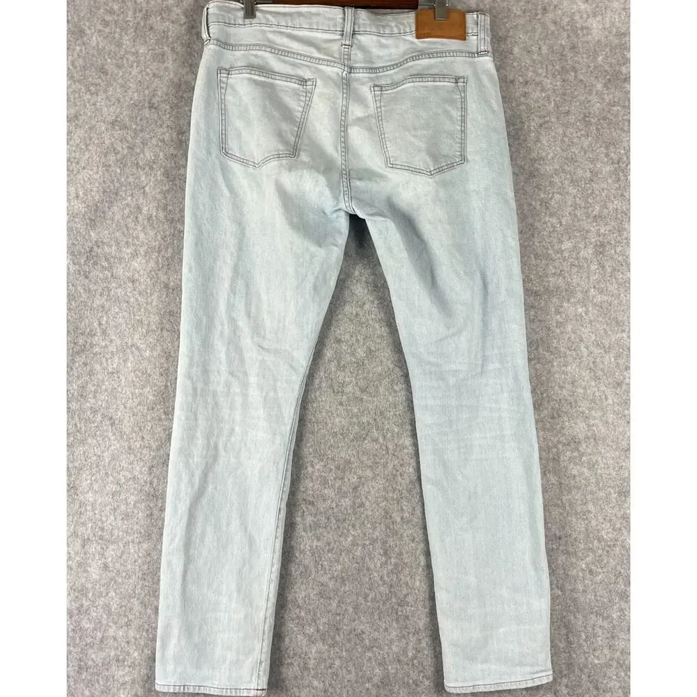 J. Crew 484 Slim Jeans Mens 35x32 Light‎ Wash Distressed Stretch Preppy Casual